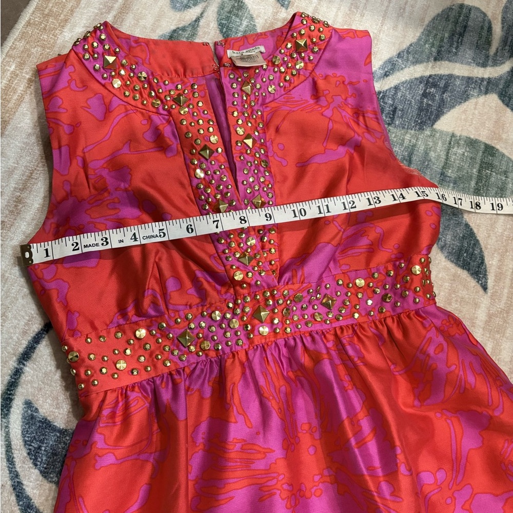 Vintage Kate Spade New York Silk Shift Dress Sz. 2 - Picture 10 of 12